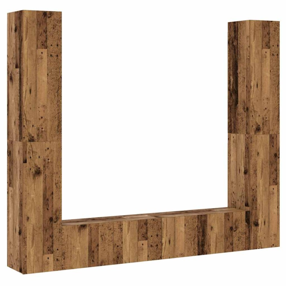 Muebles de TV de pared 6 uds madera vieja madera de
