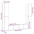 Muebles de TV de pared 6 uds madera vieja madera de