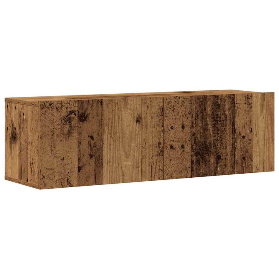 Conjunto de mueble de TV 3 piezas montado la pared madera