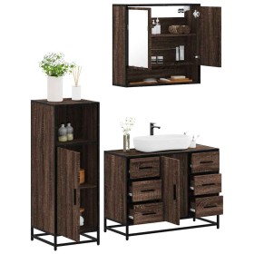 Set de muebles baño 3 pzas madera contrachapada roble