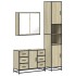 Set de muebles de baño 3 pzas madera contrachapada roble