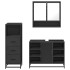 Juego de muebles de baño 3 pzas madera contrachapada