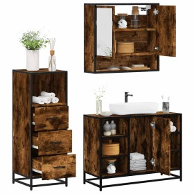 Set de muebles baño 3 pzas madera contrachapada roble