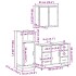 Set de muebles de baño 3 pzas madera contrachapada gris
