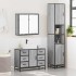 Set de muebles de baño 3 pzas madera contrachapada gris