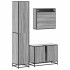 Set de muebles de baño 3 pzas madera contrachapada gris