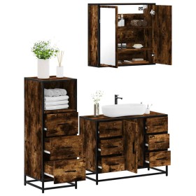 Set de muebles baño 3 pzas madera contrachapada roble