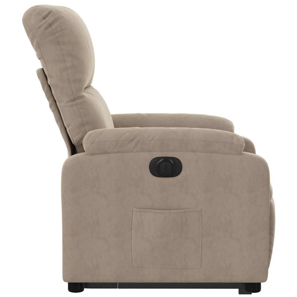 Sillón eléctrico reclinable elevable tela microfibra gris