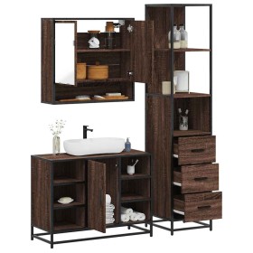 Set de muebles baño 3 pzas madera contrachapada roble