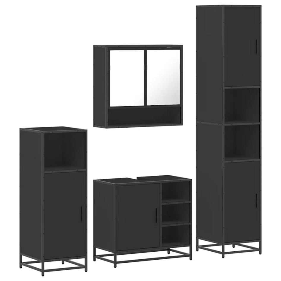 Juego de muebles de baño 4 pzas madera contrachapada