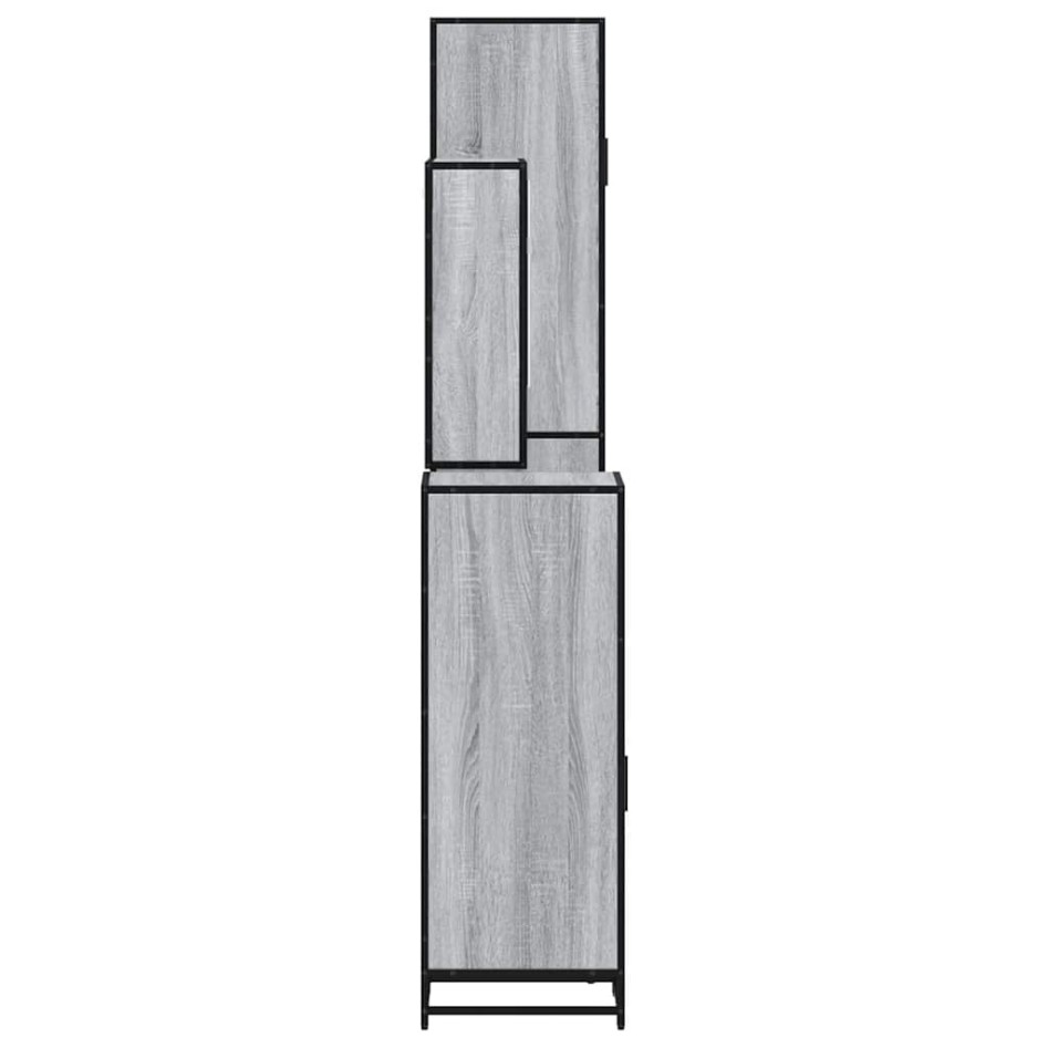 Set de muebles de baño 4 pzas madera contrachapada gris