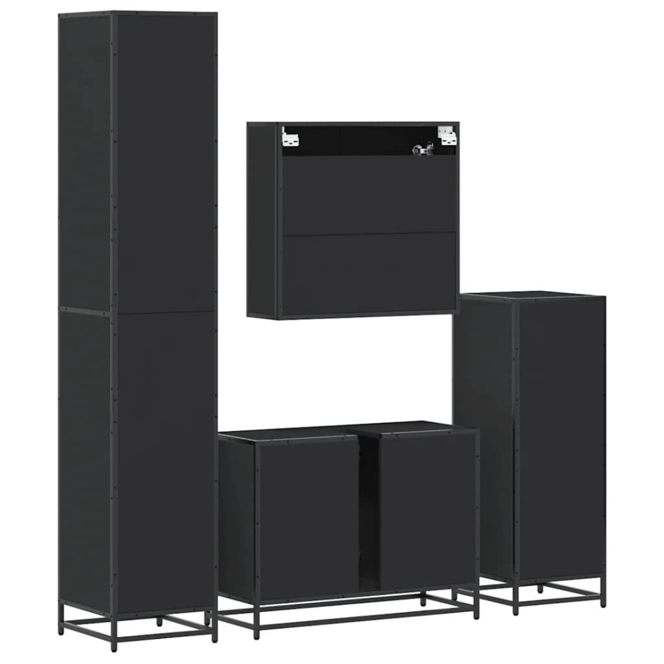 Juego de muebles de baño 4 pzas madera contrachapada