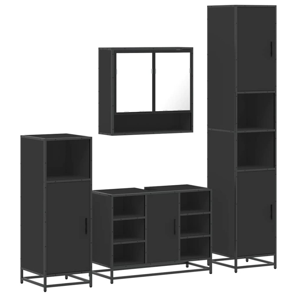 Juego de muebles de baño 4 pzas madera contrachapada