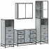 Set de muebles de baño 4 pzas madera contrachapada gris