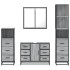 Set de muebles de baño 4 pzas madera contrachapada gris