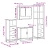 Set de muebles baño 4 pzas madera contrachapada roble