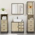Juego de muebles de baño 4 pzas contrachapada roble