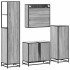 Set de muebles de baño 4 pzas madera contrachapada gris