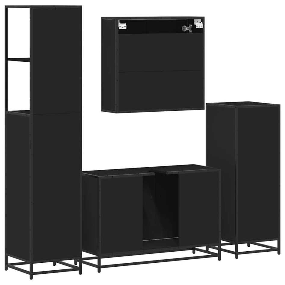 Juego de muebles de baño 4 pzas madera contrachapada