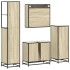 Juego de muebles de baño 4 pzas contrachapada roble