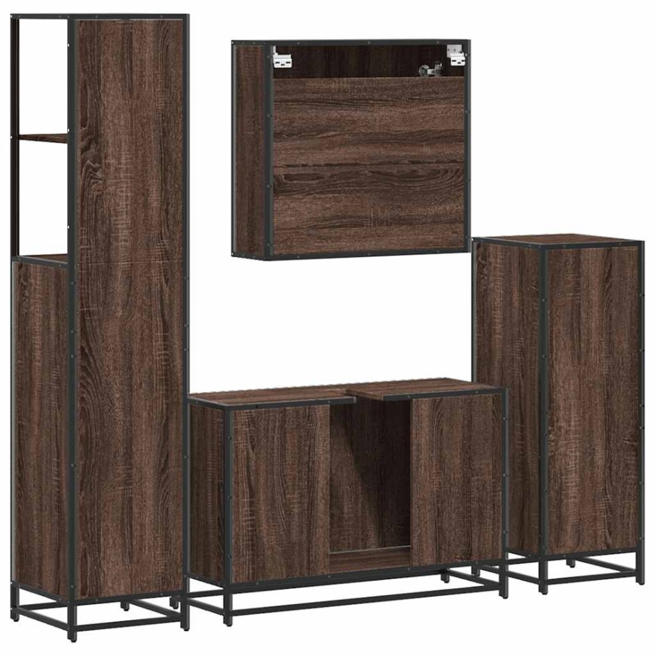 Set de muebles baño 4 pzas madera contrachapada roble