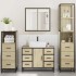 Juego de muebles de baño 4 pzas contrachapada roble