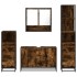 Set de muebles baño 4 pzas madera contrachapada roble