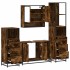 Set de muebles baño 4 pzas madera contrachapada roble