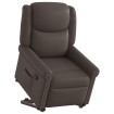 Sillón reclinable vertical de cuero sintético marrón brillante