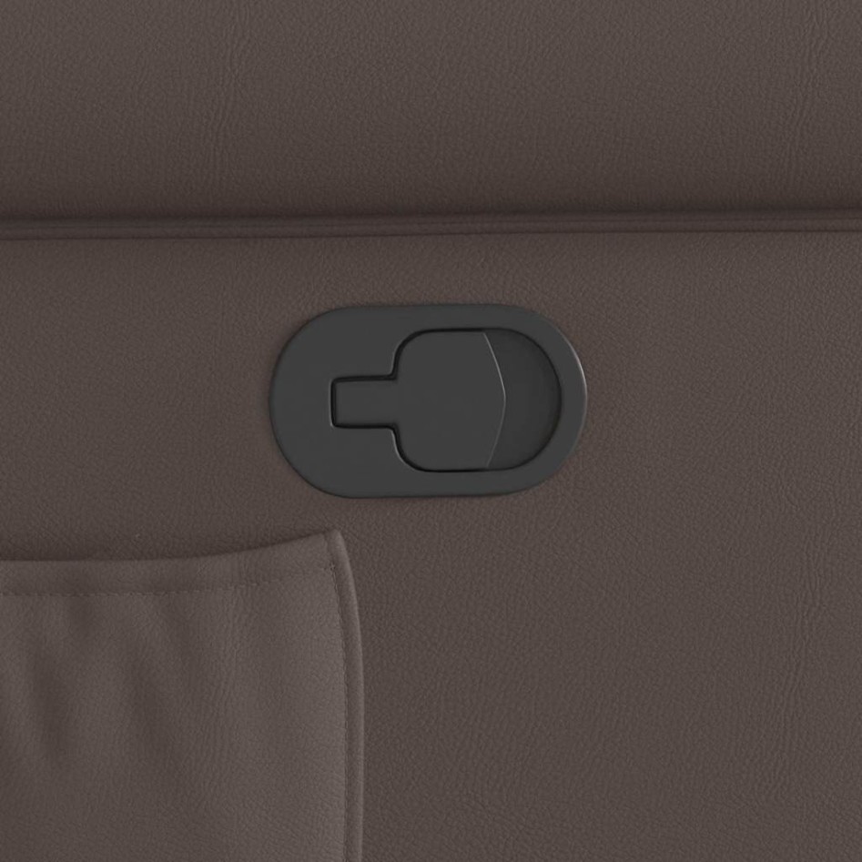 Sillón reclinable vertical de cuero sintético marrón