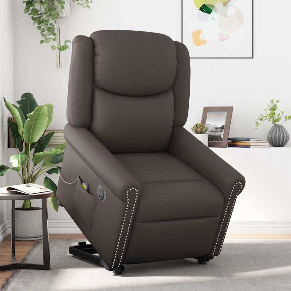Sillón de masaje elevable eléctrico marrón