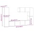 Muebles de TV de pared 7 uds madera vieja madera de