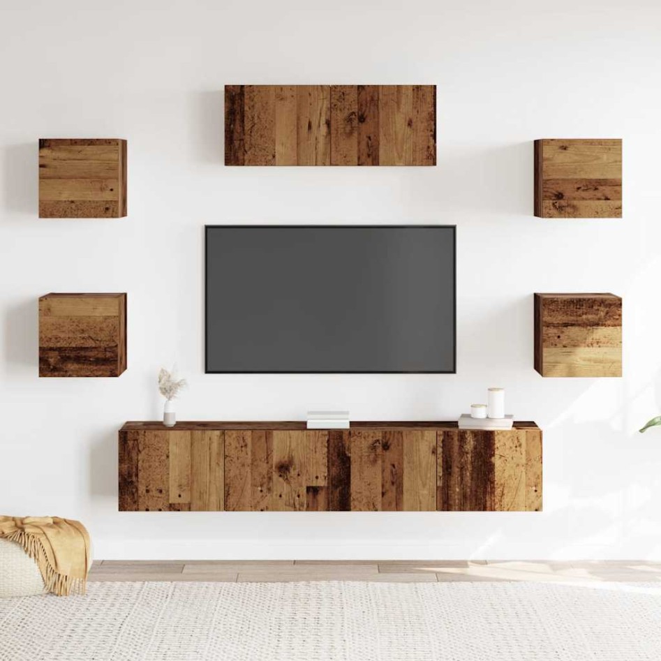 Mueble para TV de pared madera vieja 5