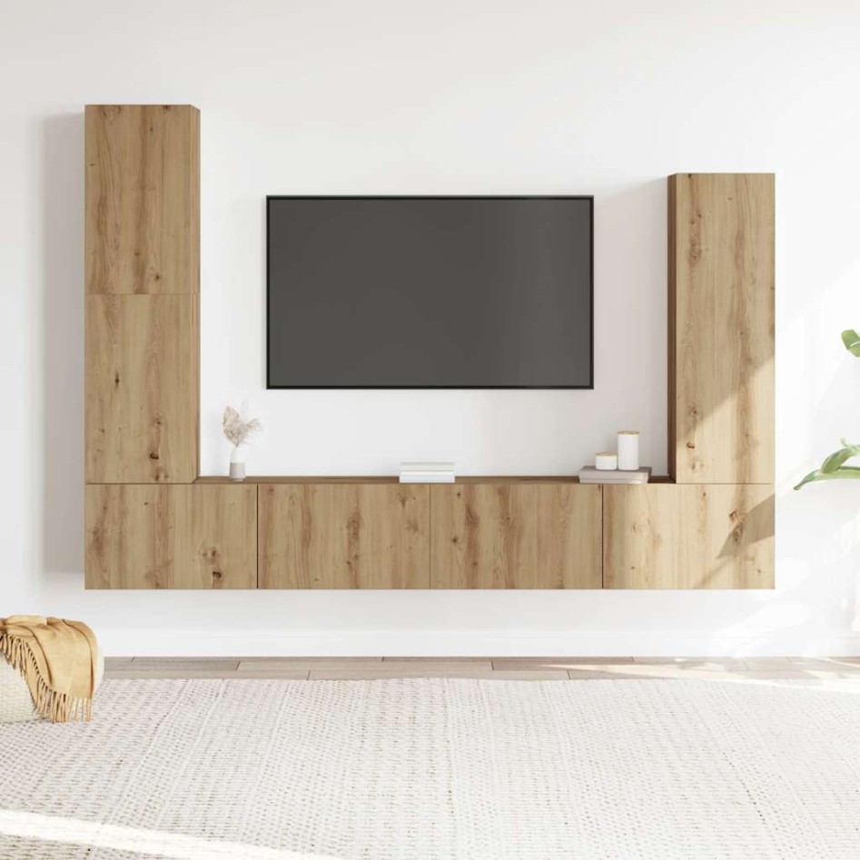 Mueble para TV de pared madera contrachapada artesanal 4