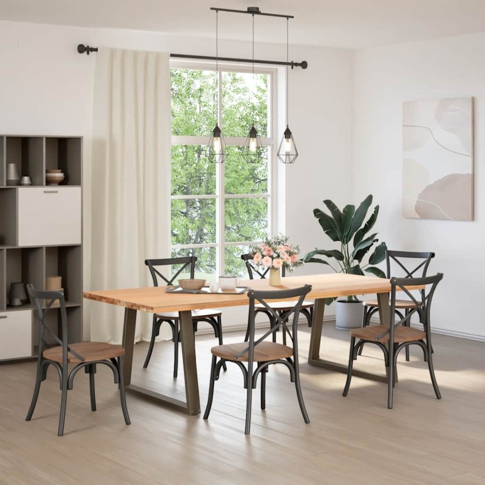 Patas para mesa de comedor en forma de V 2 uds acero