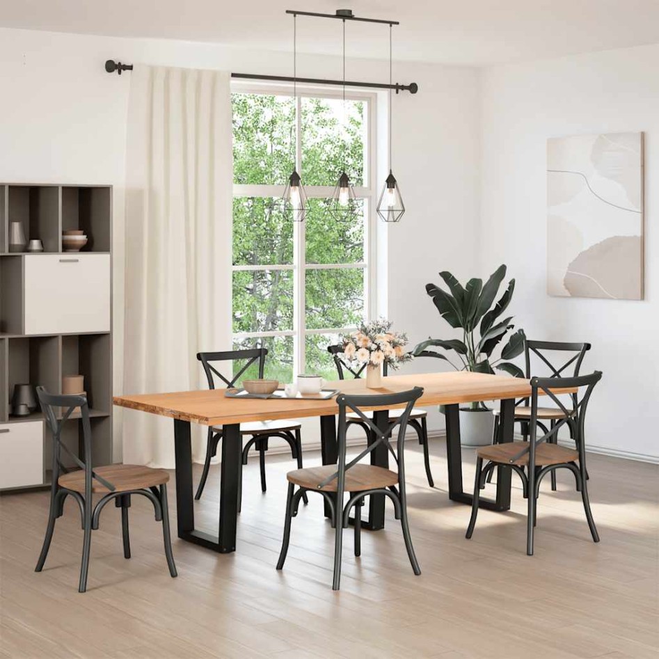 Patas para mesa de comedor en forma de V 3 uds acero