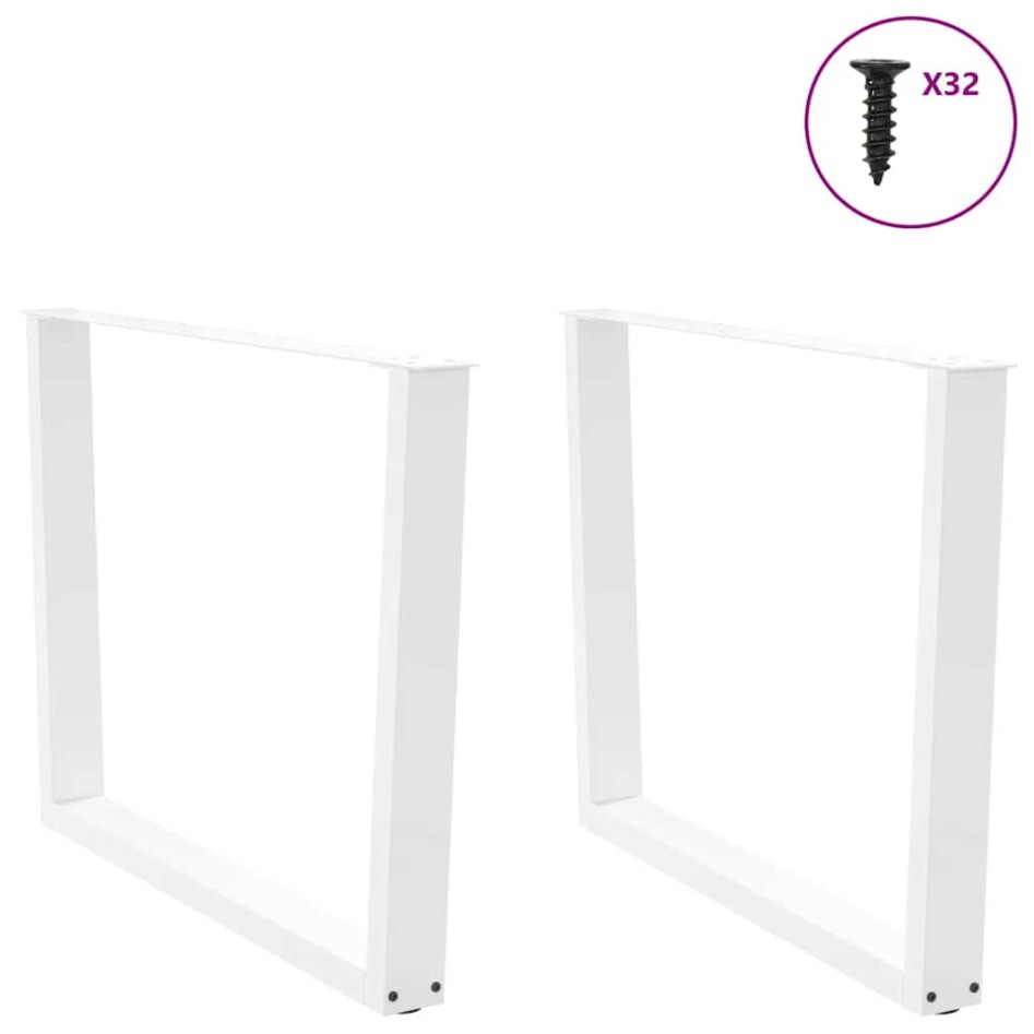 Patas mesa comedor forma V 2uds acero blanco