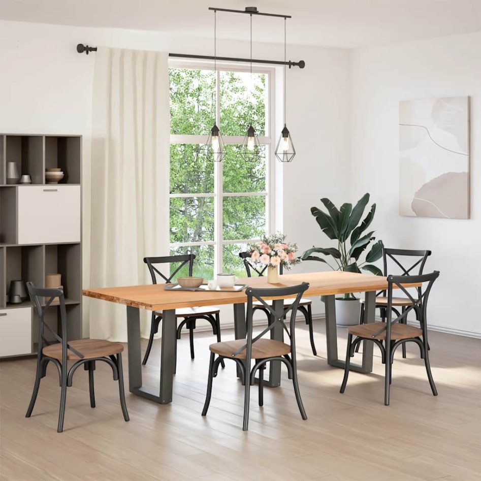 Patas para mesa de comedor en forma de V 3 uds antracita