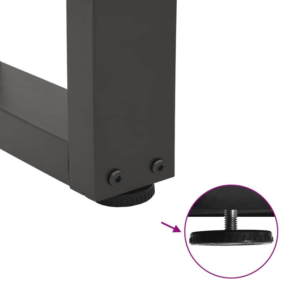 Patas para mesa comedor forma V 3uds antracita 100x(72-73,3)