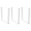Patas para mesa de comedor en forma de V 3 uds acero blanco