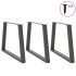 Patas para mesa comedor forma V 3uds antracita 100x(72-73,3)