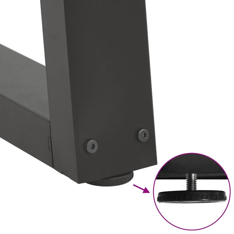 Patas para mesa comedor forma V 3uds antracita 100x(72-73,3)