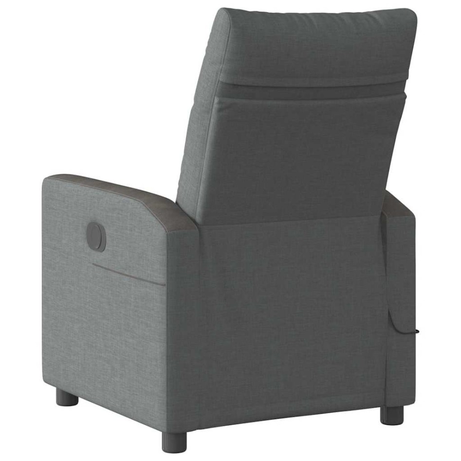Sillón de masaje reclinable de tela gris