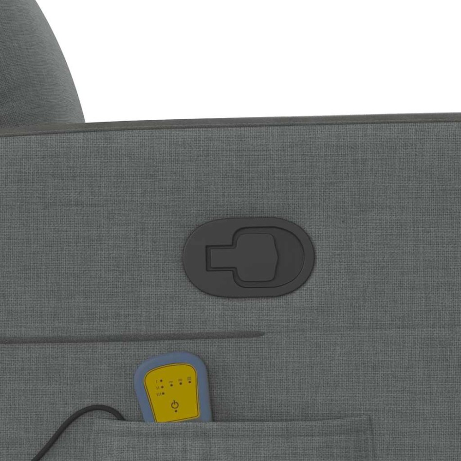 Sillón de masaje reclinable de tela gris