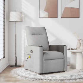 Sillón de masaje reclinable de tela gris