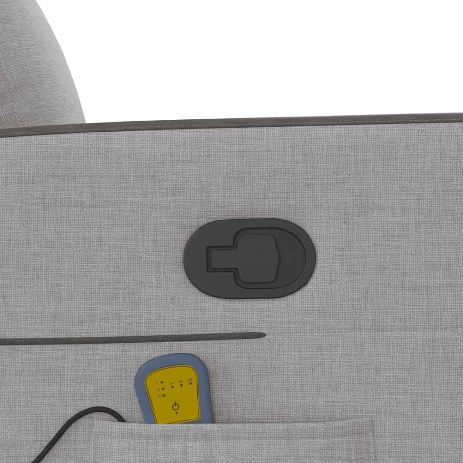 Sillón de masaje reclinable de tela gris