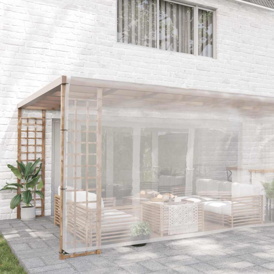 Lona transparente con ojales polietileno 6x12