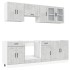 Mueble cocina Kalmar gris hormigón 8 pzas madera