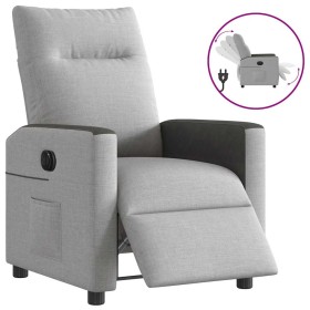 Sillón reclinable eléctrico de tela gris