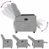 Sillón reclinable eléctrico de tela gris